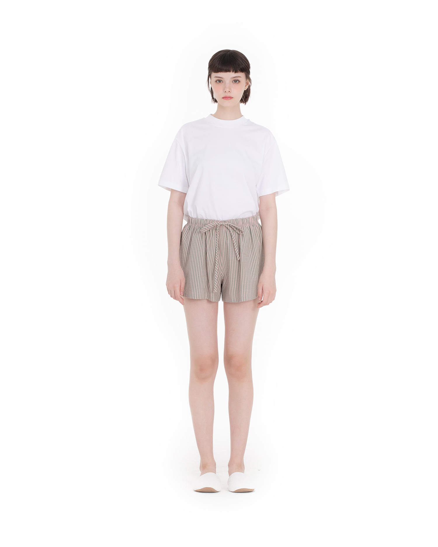 마젠타 스트라이프 여성 shorts